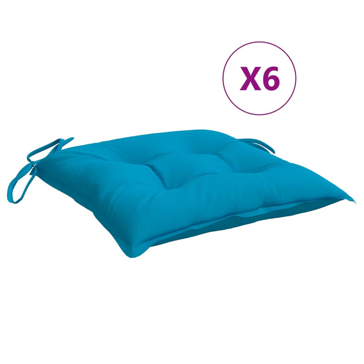 Coussins de chaise vidaxl 6 ST 50x50x7 cm Oxford tissu bleu clair