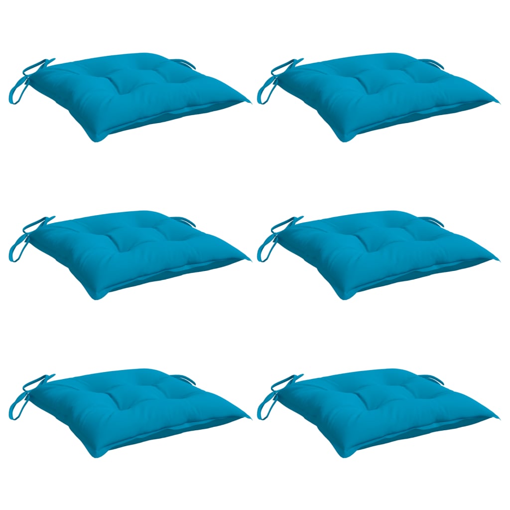 Coussins de chaise vidaxl 6 ST 50x50x7 cm Oxford tissu bleu clair