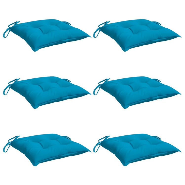 Coussins de chaise vidaxl 6 ST 50x50x7 cm Oxford tissu bleu clair