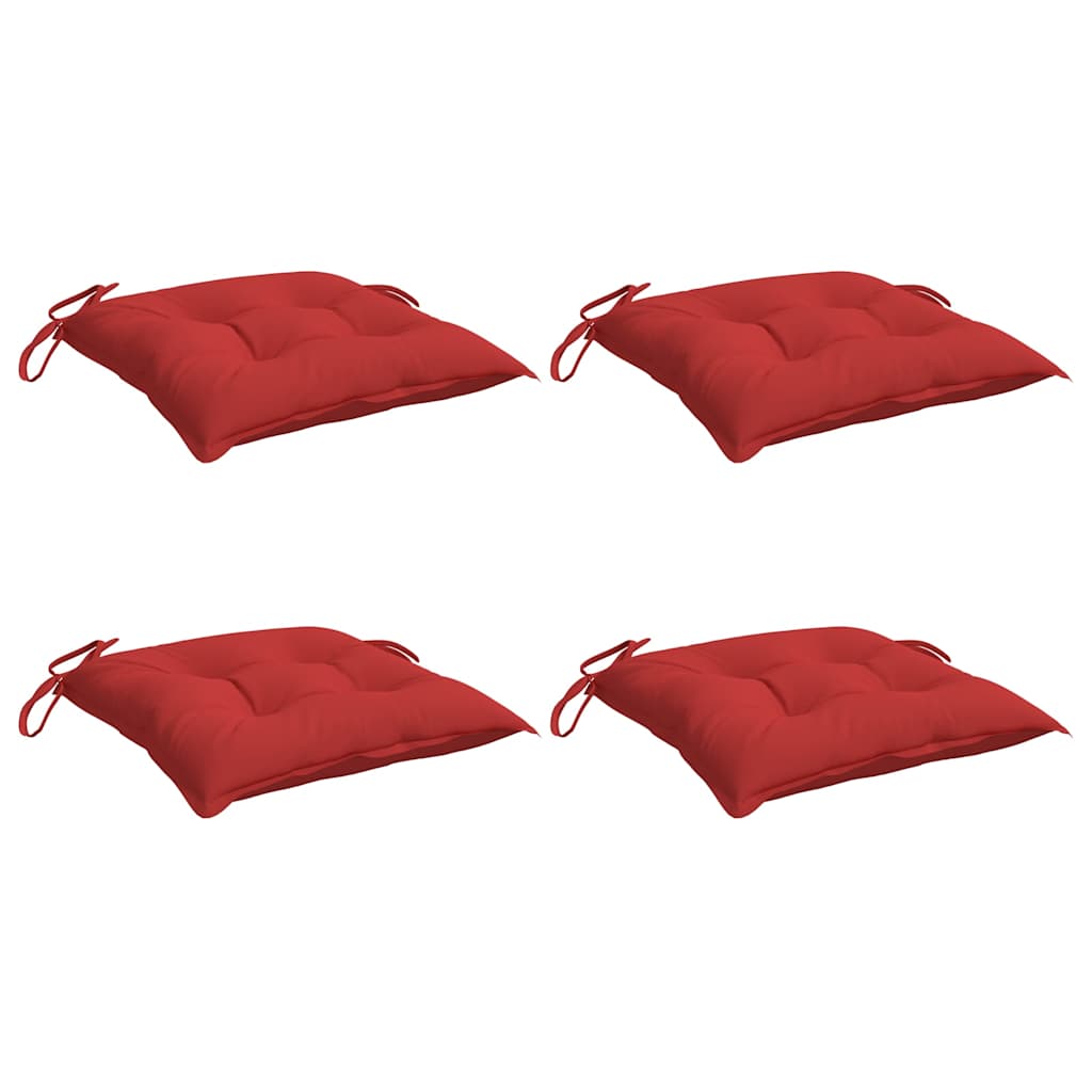 VidaXL coussins de chaise 4 pcs 50x50x7 cm tissu oxford rouge