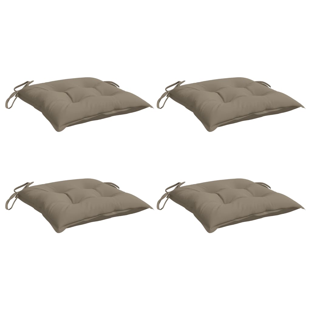 VidaXL coussins de chaise 4 pcs 50x50x7 cm tissu oxford taupe