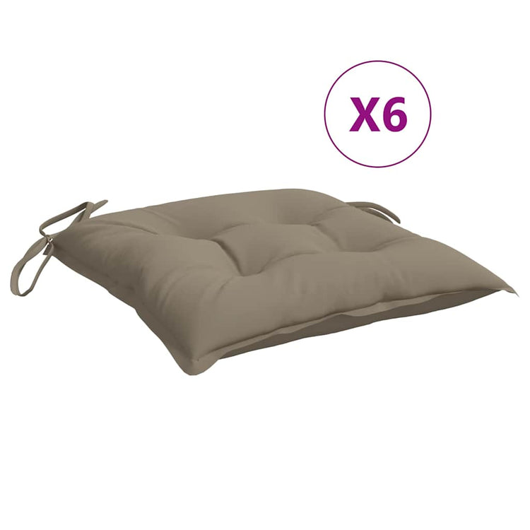 VidaXL coussins de chaise 6 pcs 50x50x7 cm tissu oxford taupe