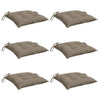 VidaXL coussins de chaise 6 pcs 50x50x7 cm tissu oxford taupe