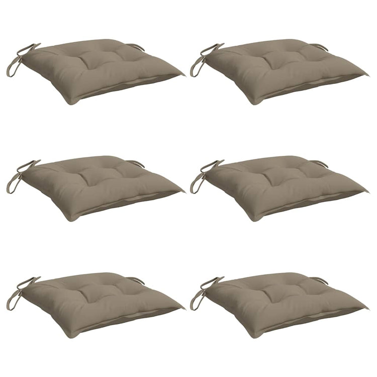 VidaXL coussins de chaise 6 pcs 50x50x7 cm tissu oxford taupe