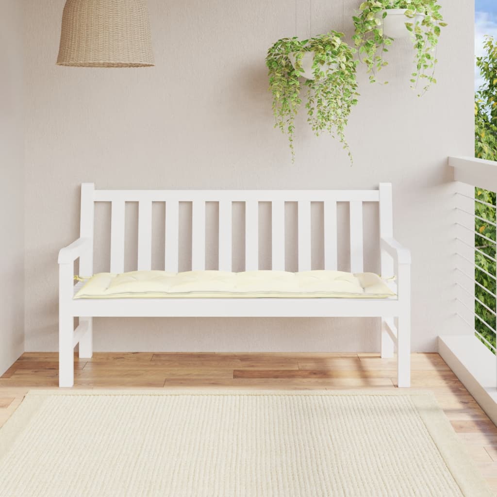 Vidaxl Garden Banc Cushion 150x50x7 cm Oxford Fabric Crèmewit
