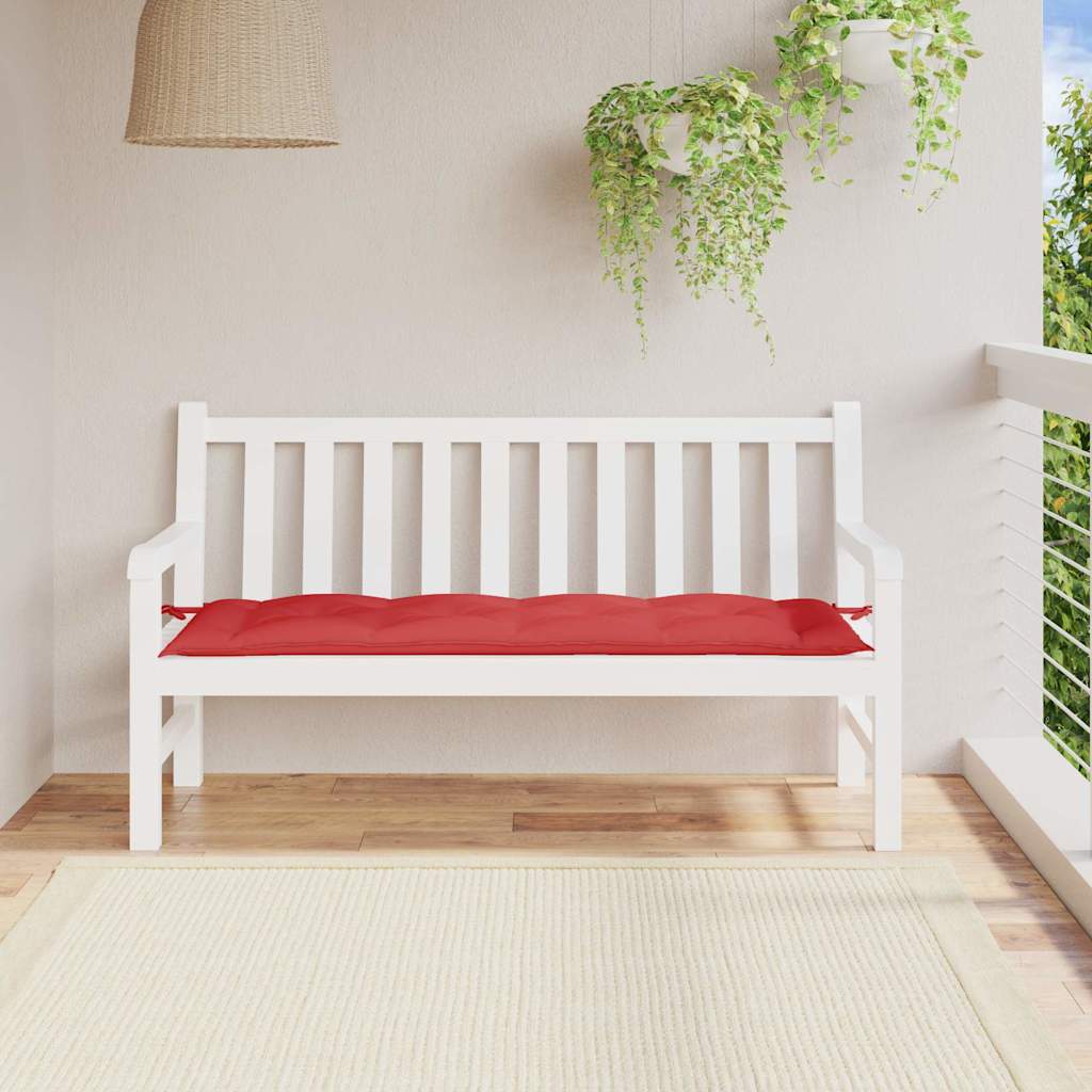 Vidaxl jardin banc coussin 150x50x7 cm oxford tissu rouge