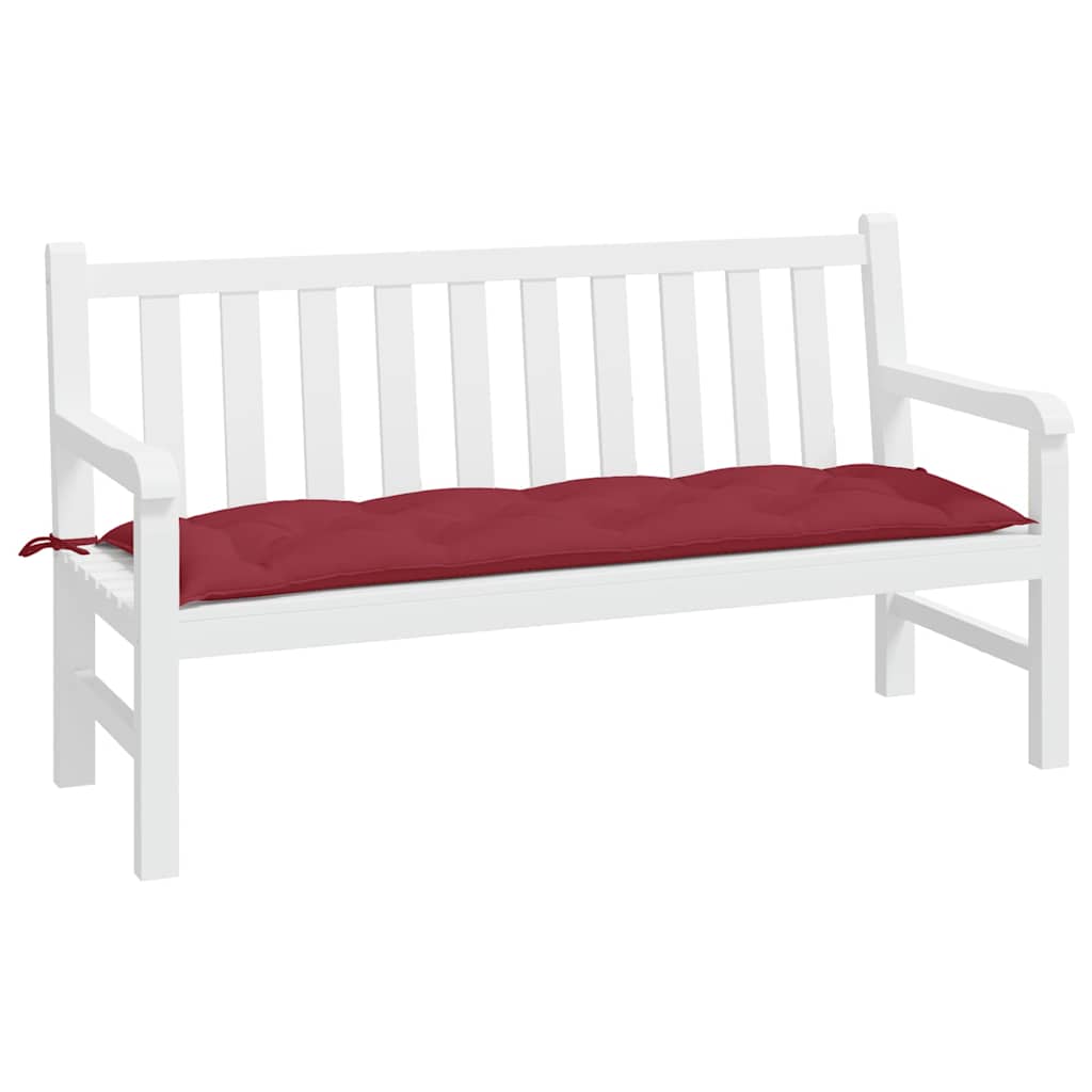 Vidaxx coussin de banc de jardin 150x50x7 cm tissu oxford rouge vin