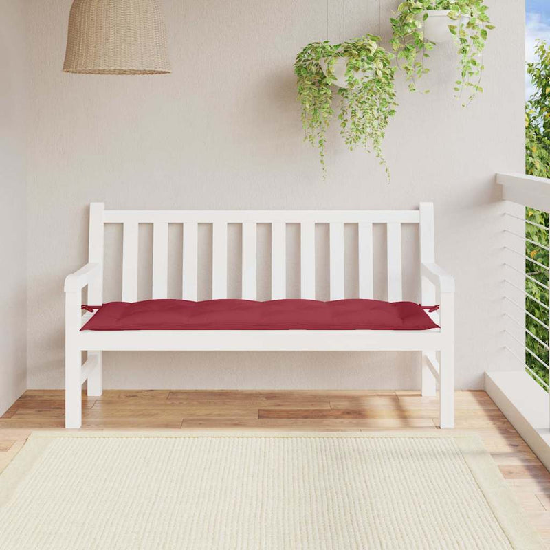 Vidaxx coussin de banc de jardin 150x50x7 cm tissu oxford rouge vin
