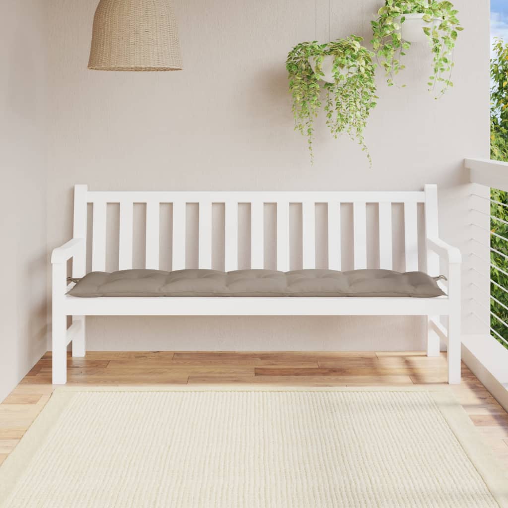Vidaxl jardin banc coussin 180x50x7 cm oxford tissu taupe