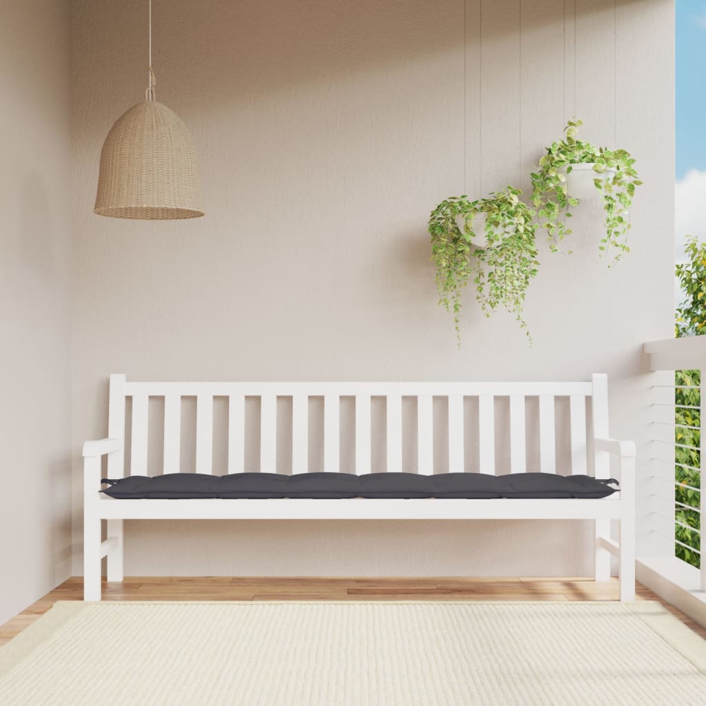 Vidaxx coussin de banc de jardin 200x50x7 cm tissu oxford anthracite