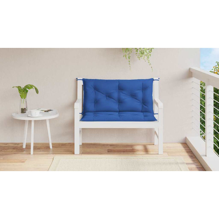 VidaXL coussin de banc de jardin 100x(50+50)x7 cm tissu oxford bleu