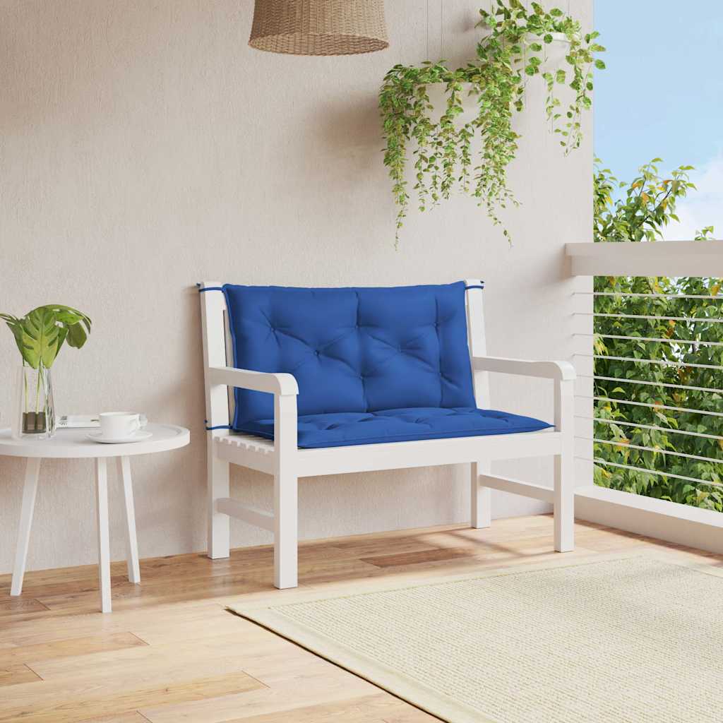 VidaXL coussin de banc de jardin 100x(50+50)x7 cm tissu oxford bleu