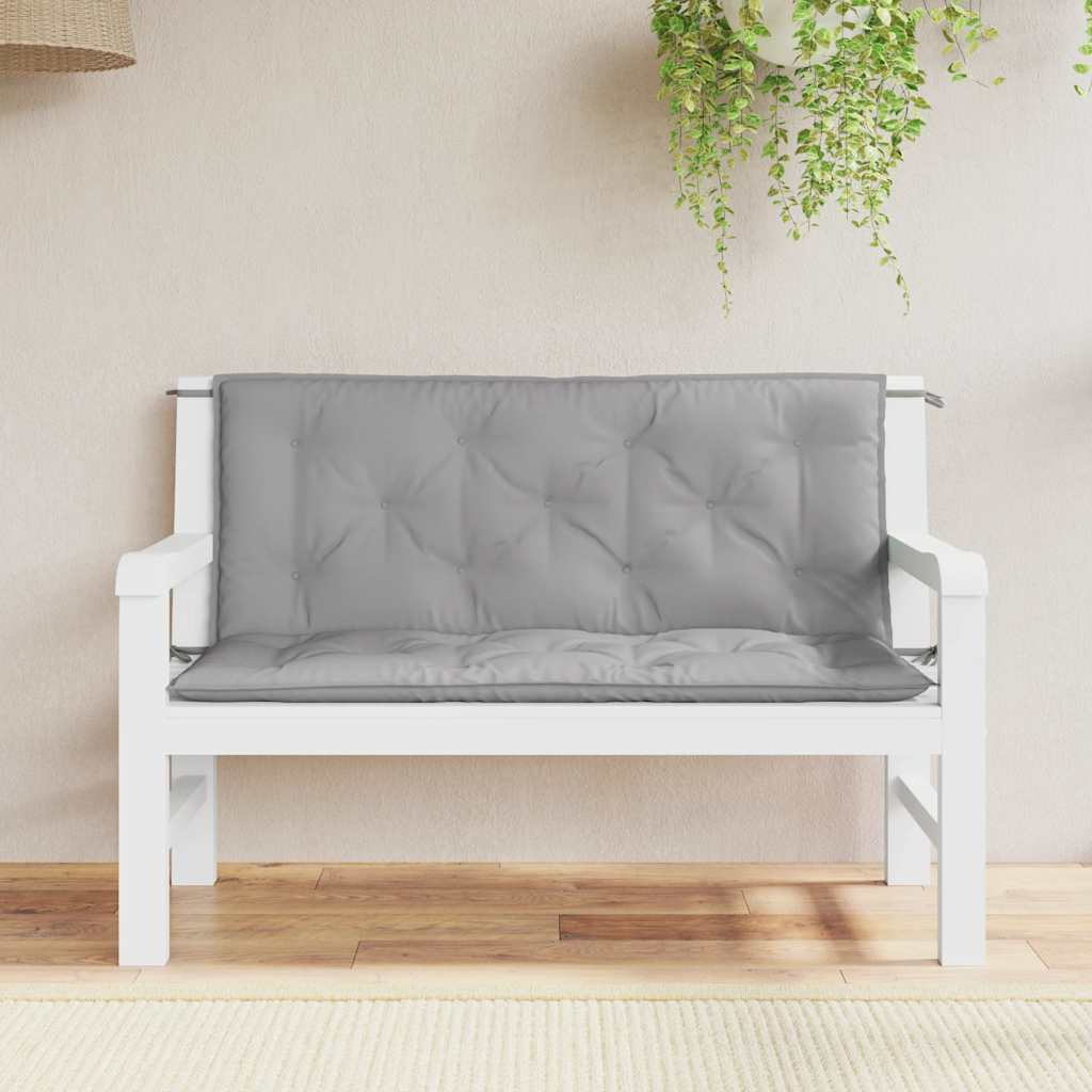 vidaXL Coussin de banc de jardin 120x(50+50)x7 cm Tissu Oxford gris