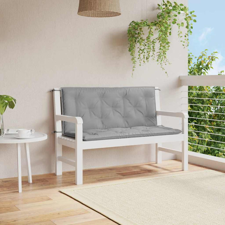 vidaXL Coussin de banc de jardin 120x(50+50)x7 cm Tissu Oxford gris