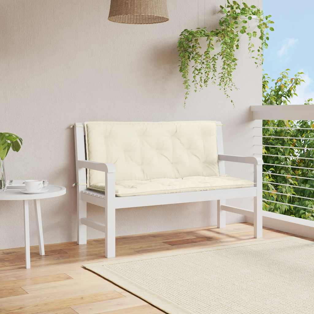 Vidaxl Garden Banc Cushion 120x (50 + 50) x7 cm Oxford Fabric Crèmewit