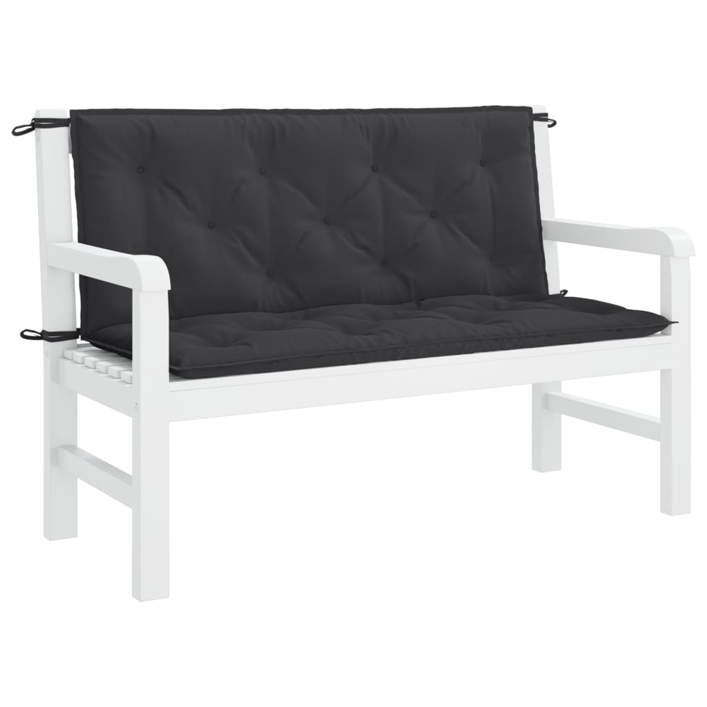 vidaXL Coussin de banc de jardin 120x(50+50)x7 cm tissu Oxford noir