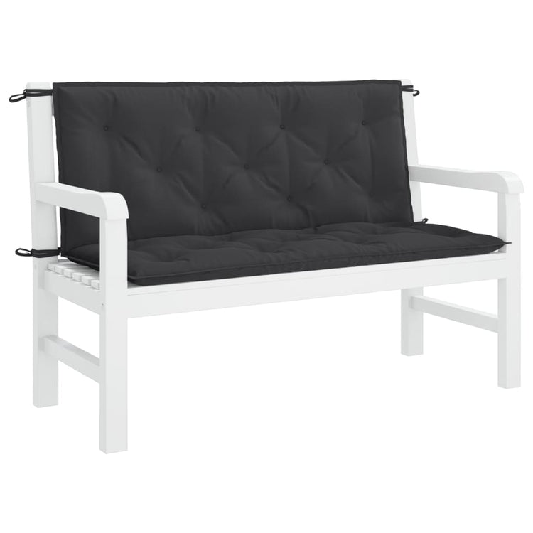 vidaXL Coussin de banc de jardin 120x(50+50)x7 cm tissu Oxford noir