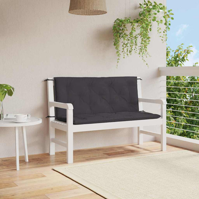 vidaXL Coussin de banc de jardin 120x(50+50)x7 cm tissu Oxford noir
