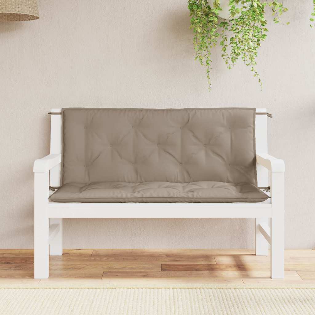 VidaXL coussin de banc de jardin 120x(50+50)x7 cm tissu oxford taupe