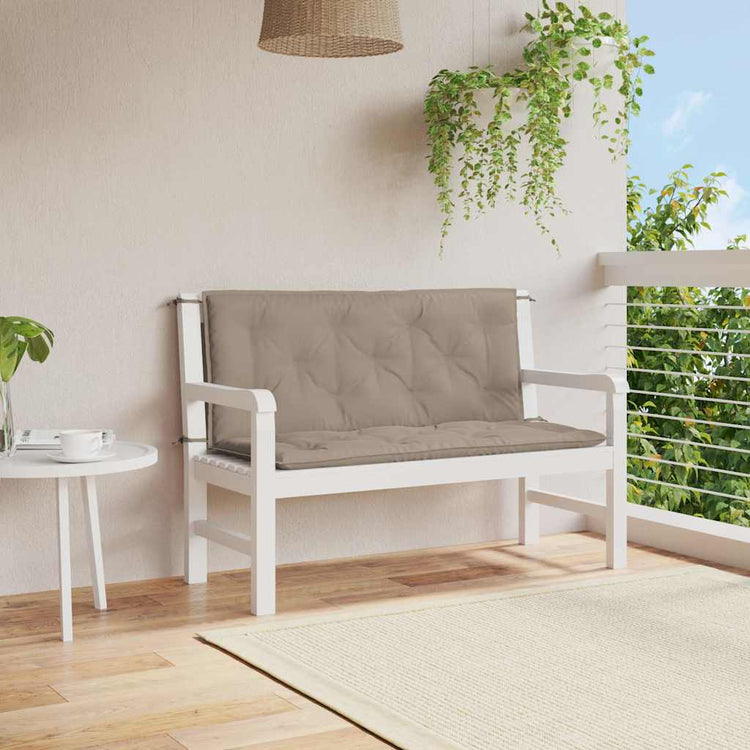 VidaXL coussin de banc de jardin 120x(50+50)x7 cm tissu oxford taupe