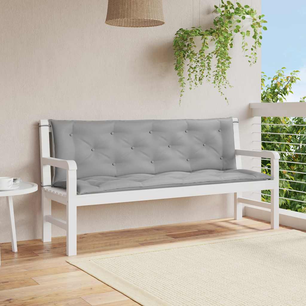 Vidaxx coussin de banc de jardin 150x(50+50)x7 cm tissu oxford gris