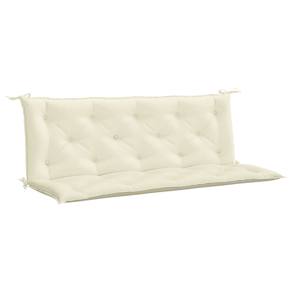 VidaXL Coussin de banc de jardin 150x(50+50)x7 cm Tissu Oxford Crème Blanc