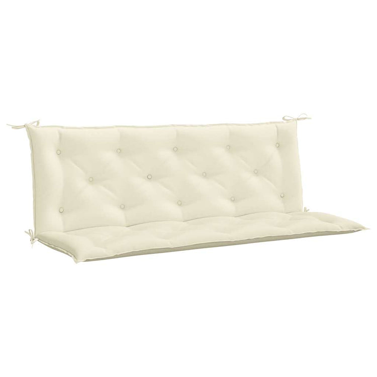 VidaXL Coussin de banc de jardin 150x(50+50)x7 cm Tissu Oxford Crème Blanc