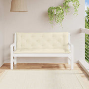 VidaXL Coussin de banc de jardin 150x(50+50)x7 cm Tissu Oxford Crème Blanc - afbeelding 3