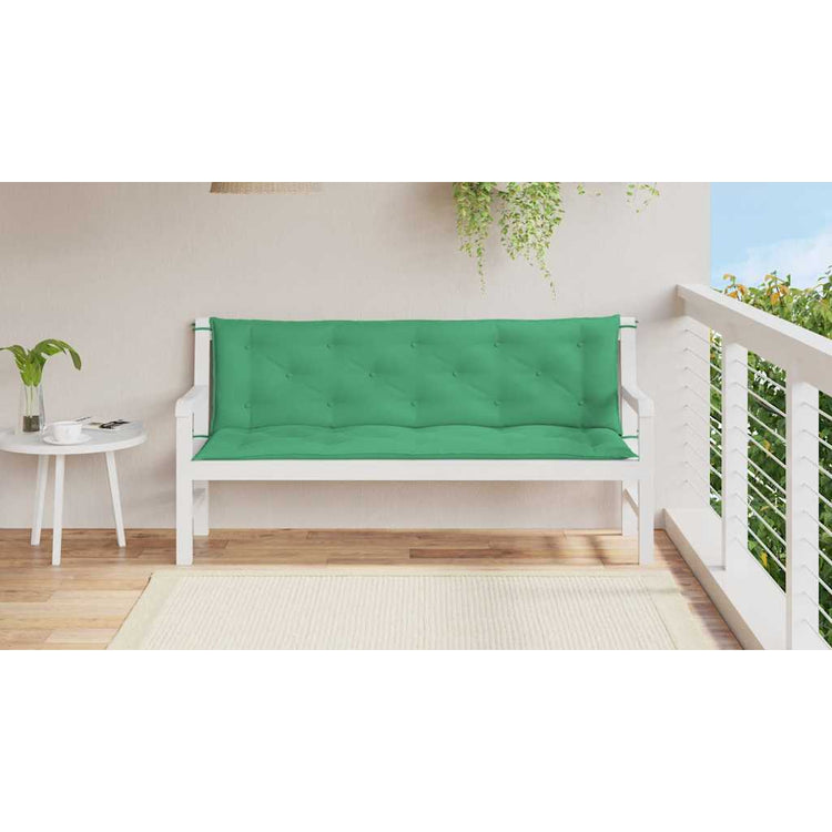 VidaXL coussin de banc de jardin 150x(50+50)x7 cm tissu oxford vert