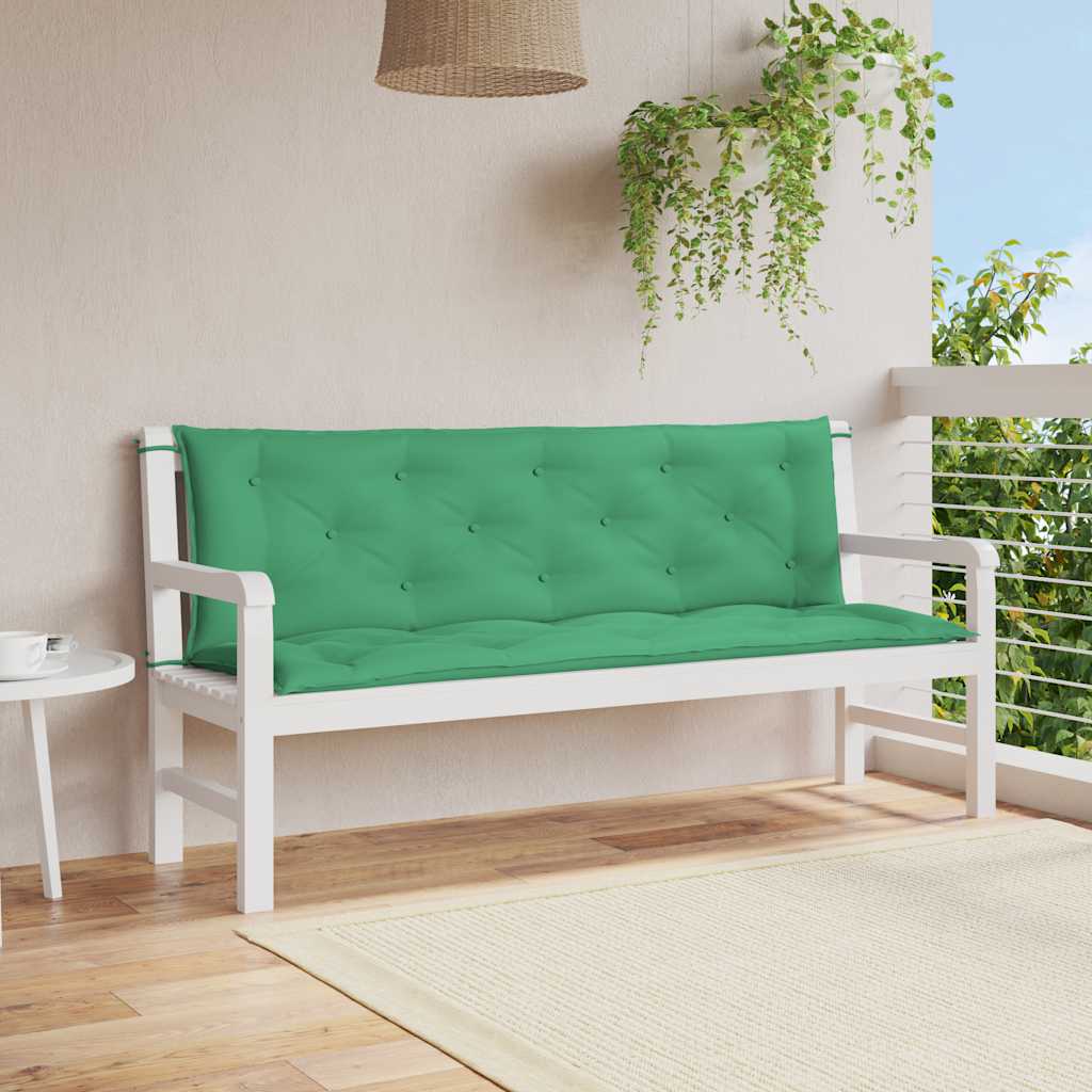 VidaXL coussin de banc de jardin 150x(50+50)x7 cm tissu oxford vert