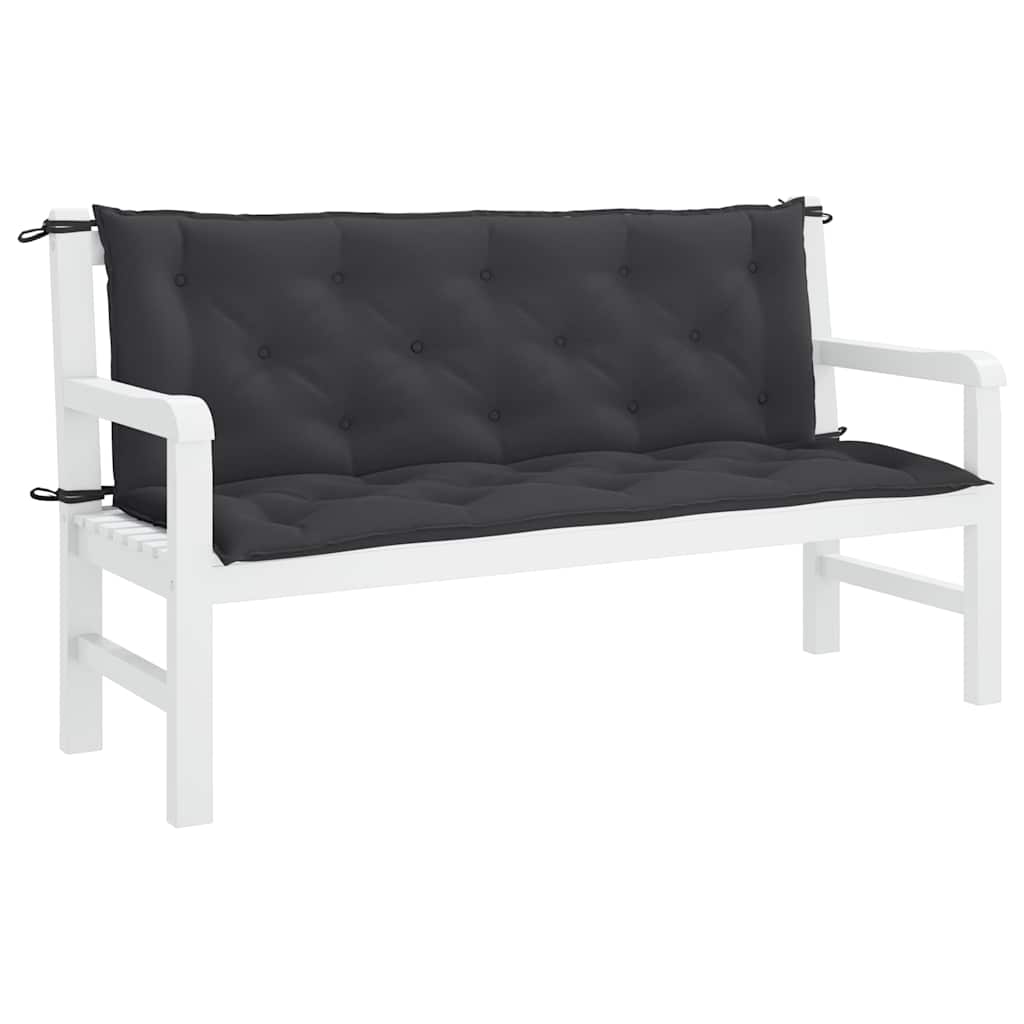 VidaXL Coussin de banc de jardin 150x(50+50)x7 cm tissu Oxford noir