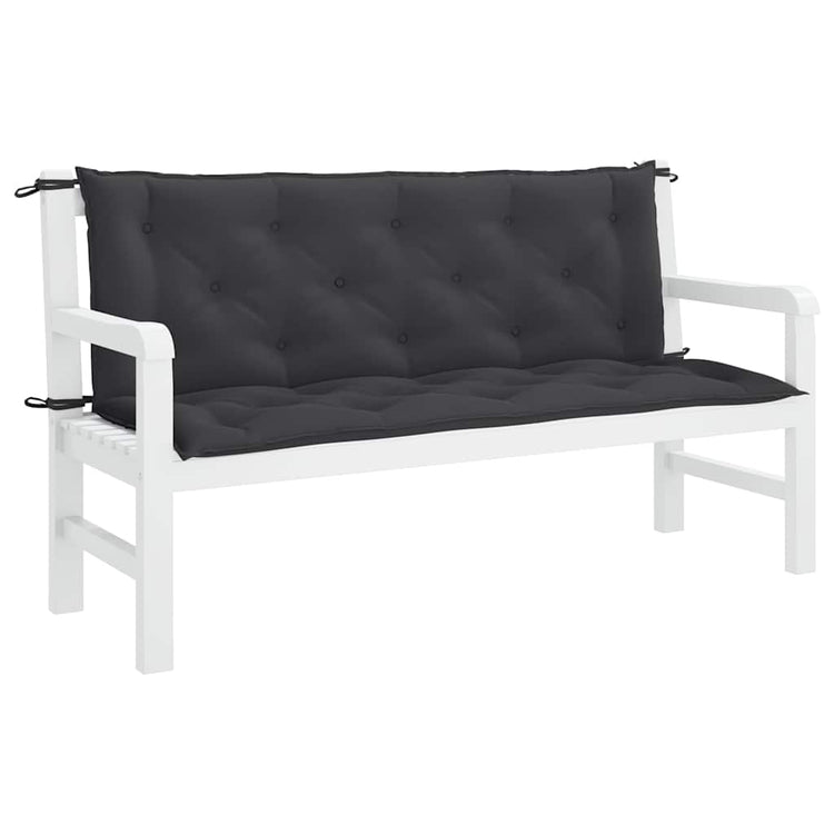 VidaXL Coussin de banc de jardin 150x(50+50)x7 cm tissu Oxford noir