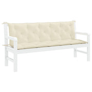 VidaXL Coussin de banc de jardin 180x(50+50)x7 cm Tissu Oxford Crème Blanc - afbeelding 1