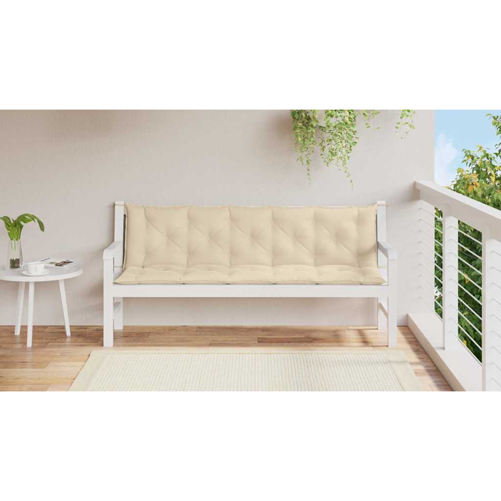 VidaXL coussin de banc de jardin 180x(50+50)x7 cm tissu oxford beige