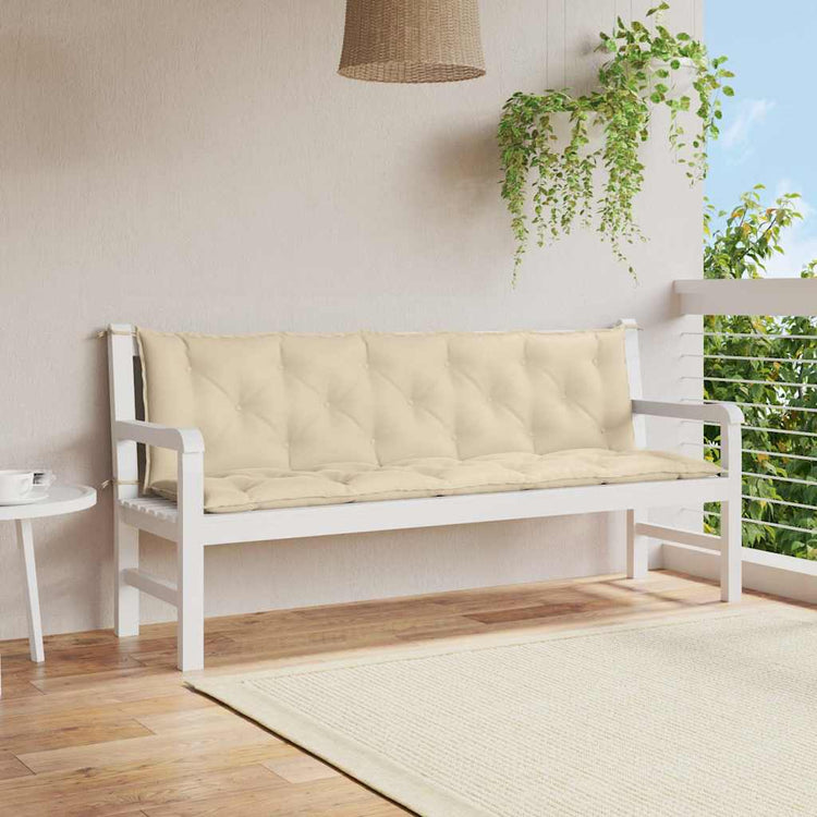 VidaXL coussin de banc de jardin 180x(50+50)x7 cm tissu oxford beige