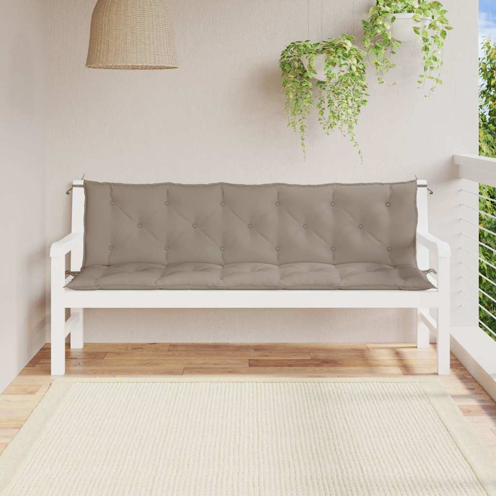 VidaXL coussin de banc de jardin 180x(50+50)x7 cm tissu oxford taupe