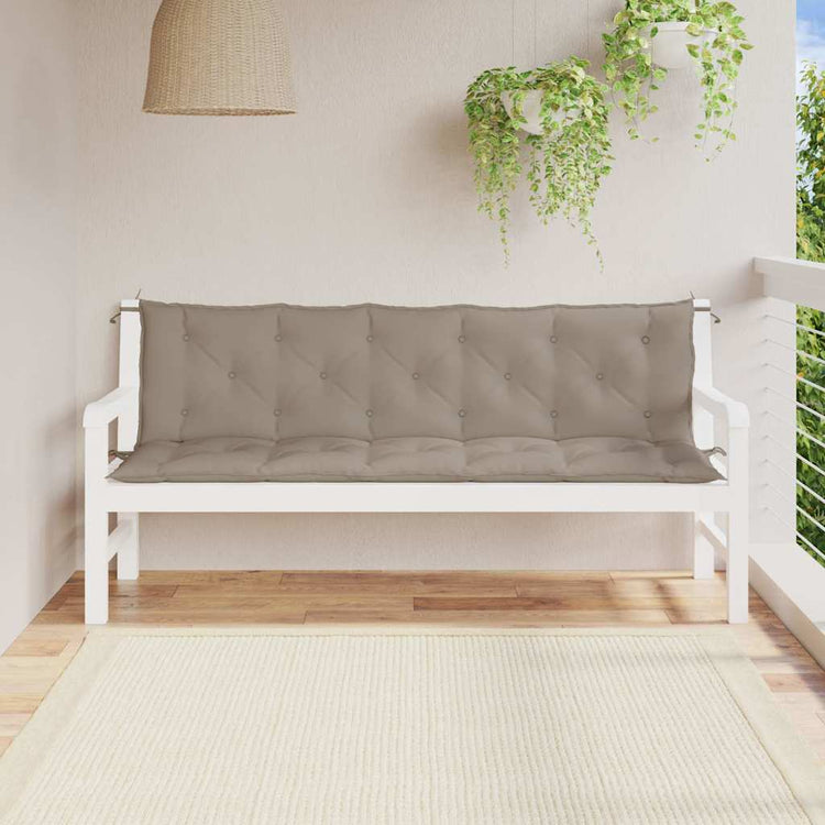 VidaXL coussin de banc de jardin 180x(50+50)x7 cm tissu oxford taupe