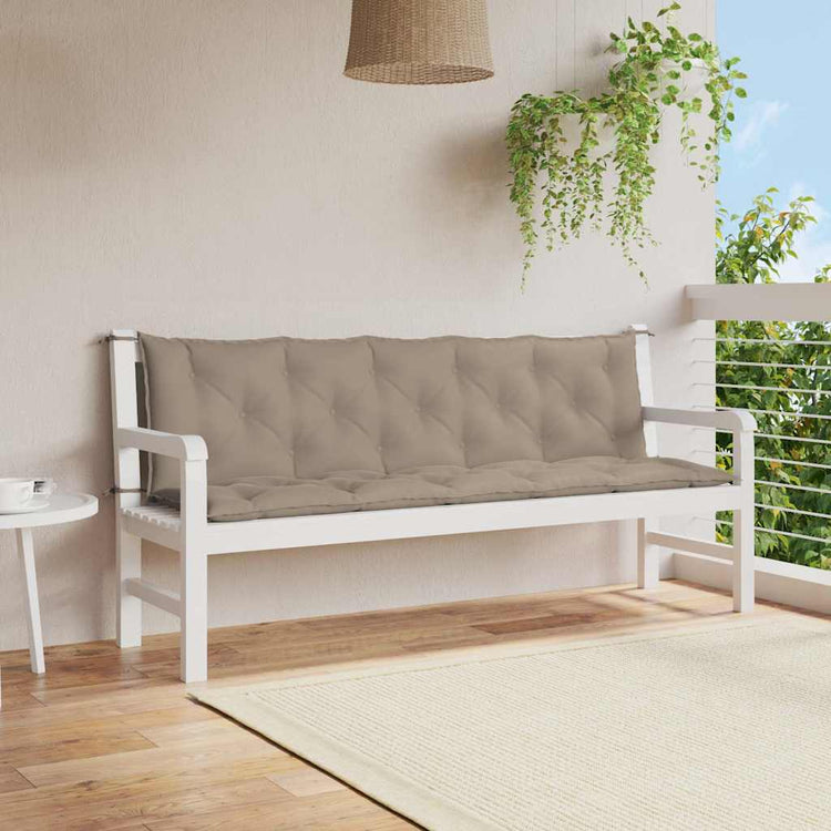 VidaXL coussin de banc de jardin 180x(50+50)x7 cm tissu oxford taupe