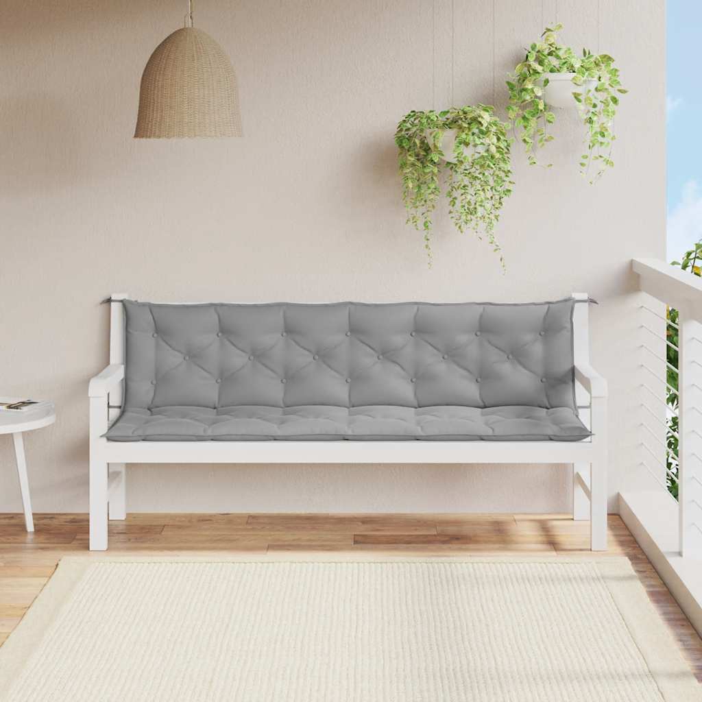 Vidaxx coussin de banc de jardin 200x(50+50)x7 cm tissu oxford gris