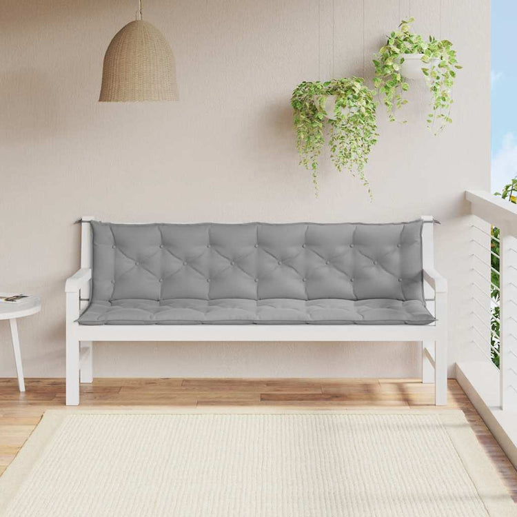 Vidaxx coussin de banc de jardin 200x(50+50)x7 cm tissu oxford gris