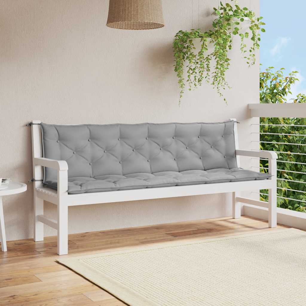 Vidaxx coussin de banc de jardin 200x(50+50)x7 cm tissu oxford gris
