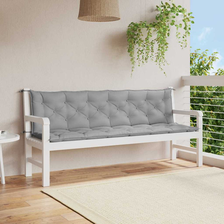 Vidaxx coussin de banc de jardin 200x(50+50)x7 cm tissu oxford gris