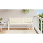 Vidaxl jardin banc coussin 200x (50 + 50) x7 cm oxford tissu crèmewit - afbeelding 3