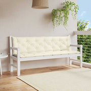 Vidaxl jardin banc coussin 200x (50 + 50) x7 cm oxford tissu crèmewit - afbeelding 1