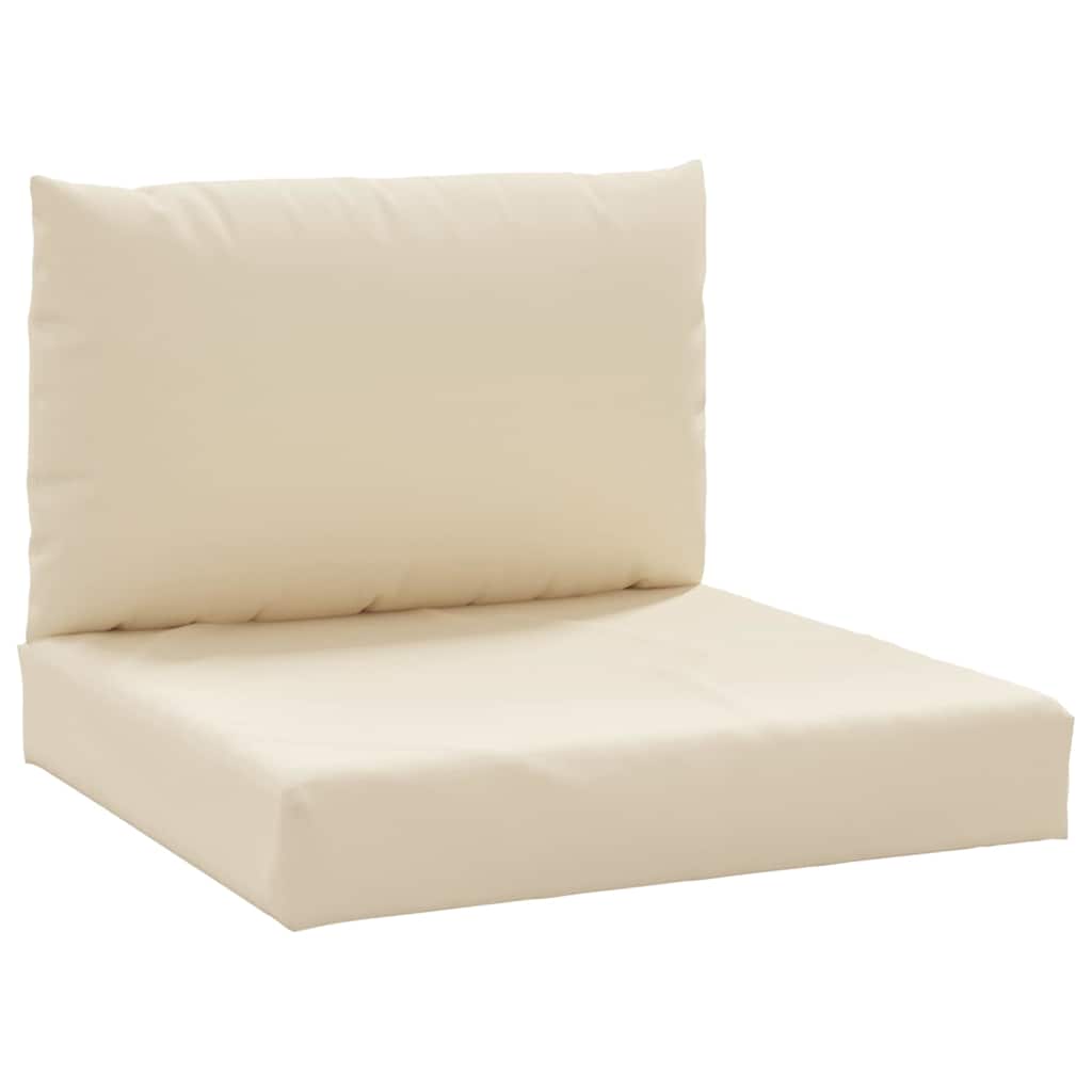 VidaXL coussins de palette 2 pcs tissu beige