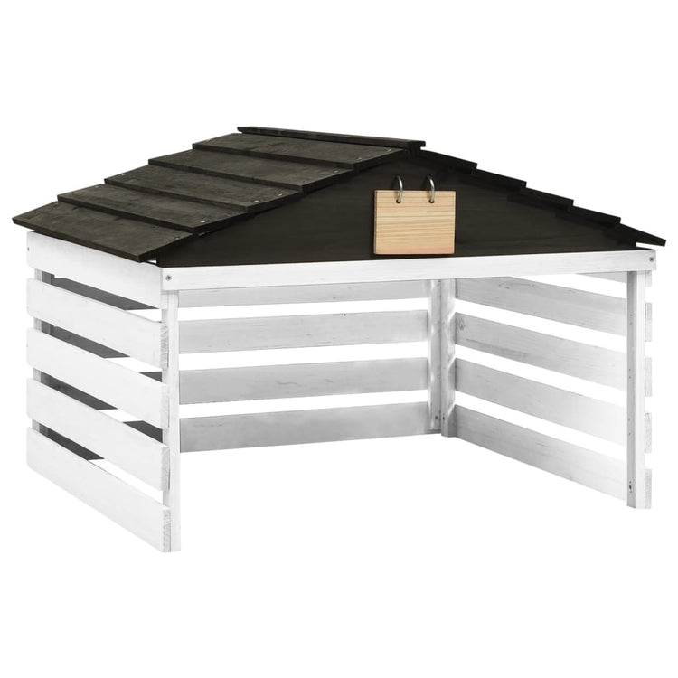 Couverture Vidaxl pour la tondeuse à gazon 78x74x54 cm Vurenhout noir et blanc