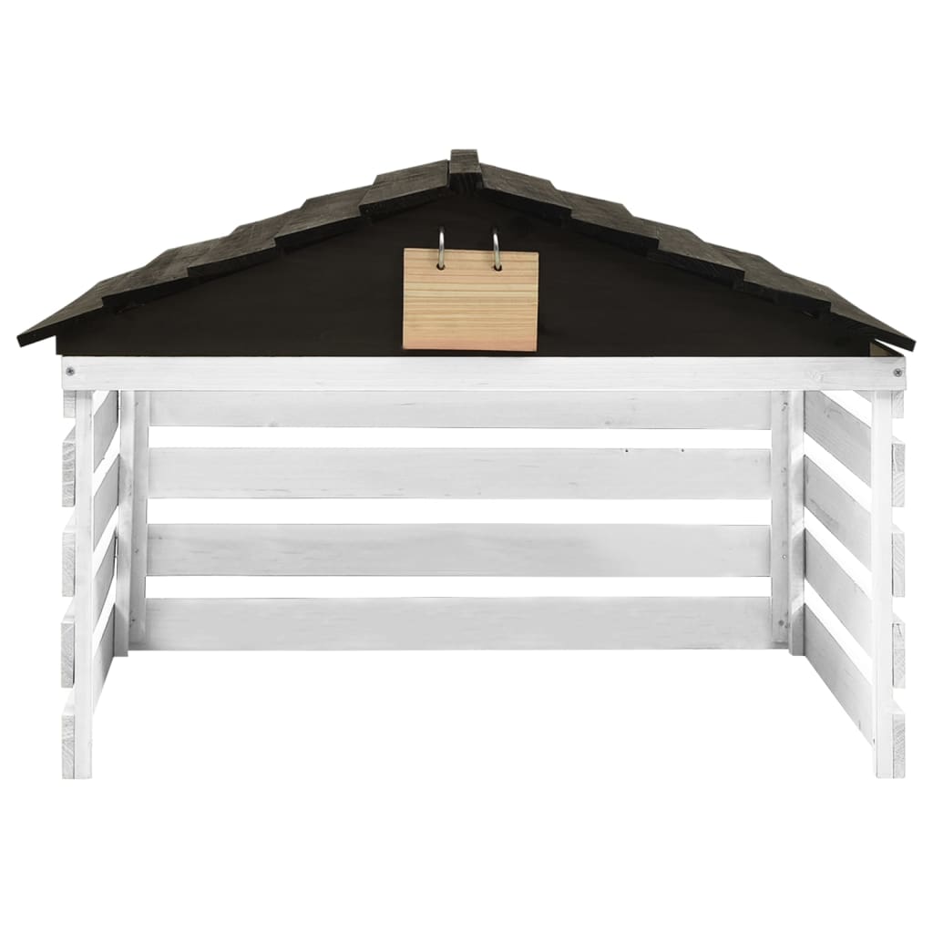 Couverture Vidaxl pour la tondeuse à gazon 78x74x54 cm Vurenhout noir et blanc