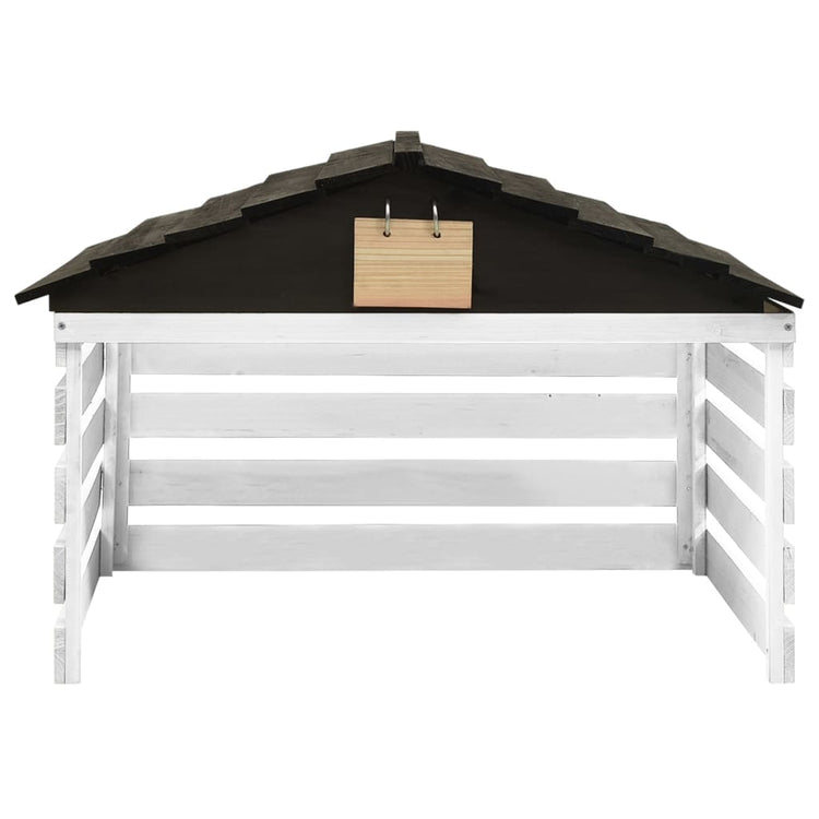 Couverture Vidaxl pour la tondeuse à gazon 78x74x54 cm Vurenhout noir et blanc