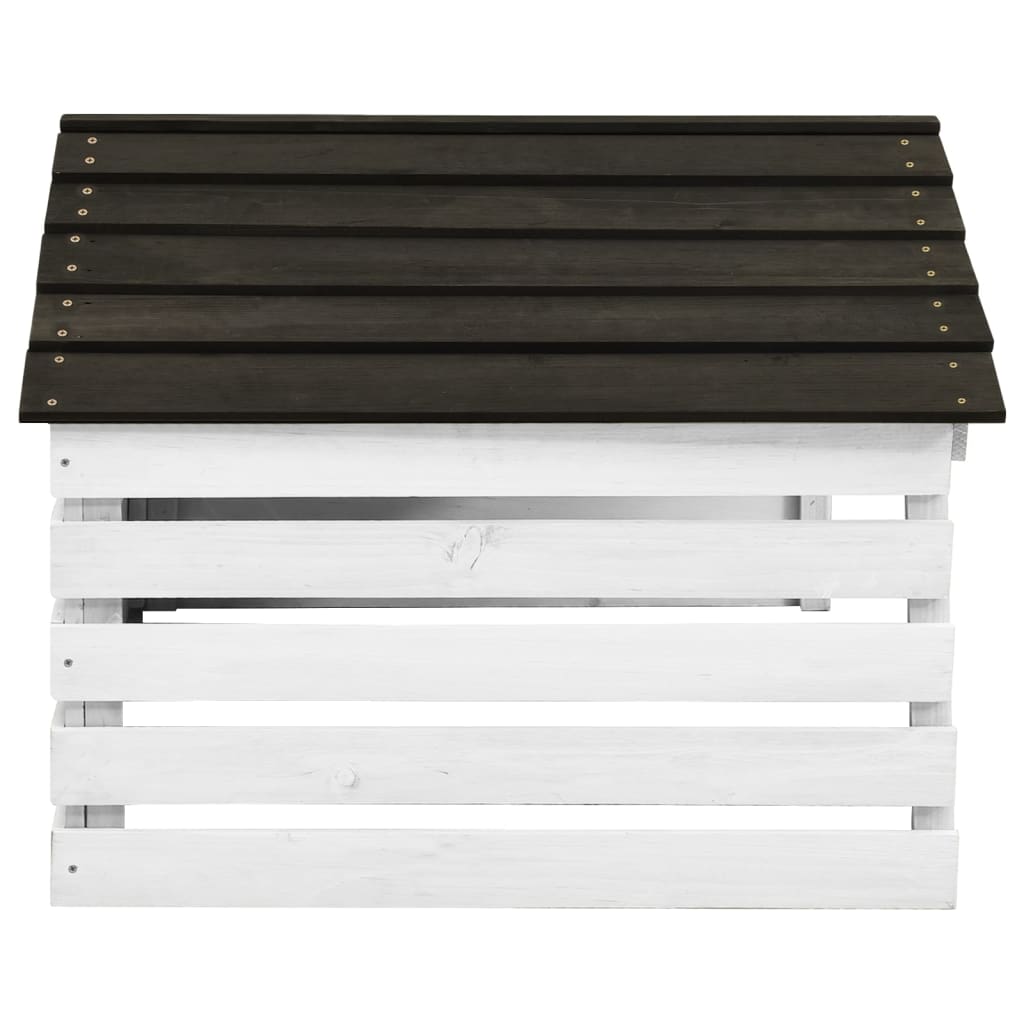 Couverture Vidaxl pour la tondeuse à gazon 78x74x54 cm Vurenhout noir et blanc