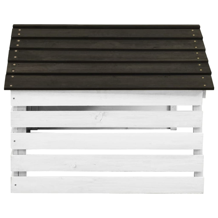 Couverture Vidaxl pour la tondeuse à gazon 78x74x54 cm Vurenhout noir et blanc